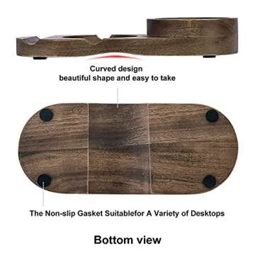 Wooden Cigar Ashtray and Whiskey Glass Tray Gift Set