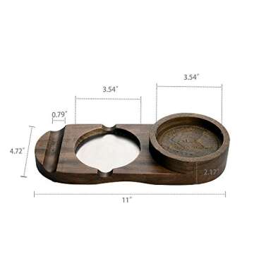 Wooden Cigar Ashtray Wood Solid Cigar Ashtray Whiskey Glass Tray and Cigar Holder, Cigar Slot/Tray, Cigar Whiskey Accessory Set, Great Gift for Men,Great Decor for Home, Office or Bar