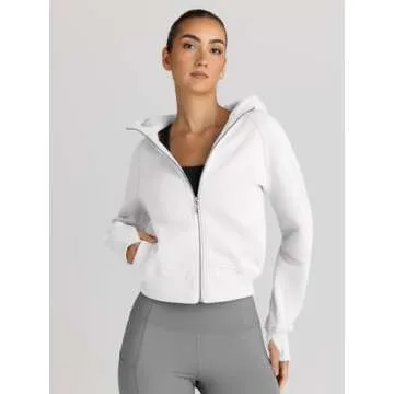 Trendy Queen Womens Zip Up Hoodies Jackets Cropped Sweatshirts Fleece Fall Outfits Casual Comfy Y2k ...