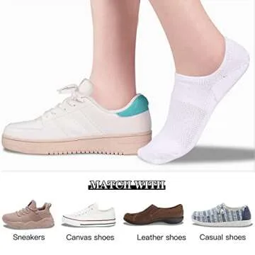 Heatuff No Show Socks Womens Cotton Low Cut Non Slip Casual Socks Invisible Flat Boat Liner Socks (6...