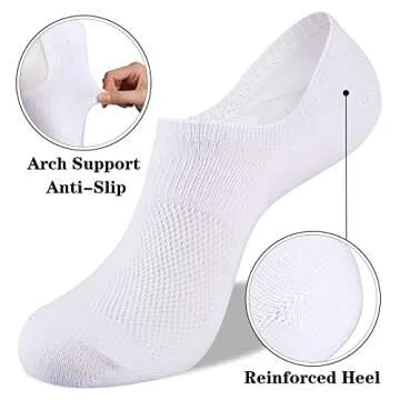 Heatuff Women's No Show Socks - Cotton Comfort & Non-Slip Style