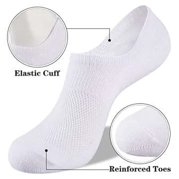 Heatuff Women's No Show Socks - Cotton Comfort & Non-Slip Style