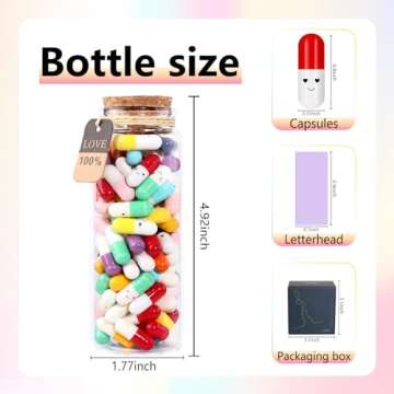 Long Distance Gifts For Girlfriend/Boyfriend - 100pcs Capsule Letter Message in Bottle - Cute Romant...