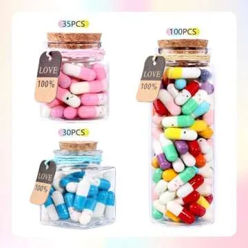 Long Distance Gifts For Girlfriend/Boyfriend - 100pcs Capsule Letter Message in Bottle - Cute Romantic Sentimental Love Notes