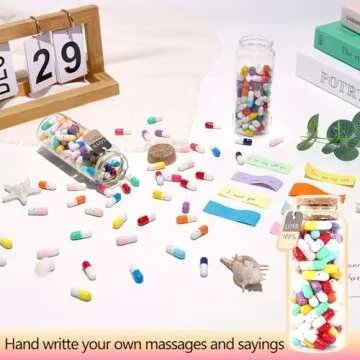 Long Distance Gifts For Girlfriend/Boyfriend - 100pcs Capsule Letter Message in Bottle - Cute Romantic Sentimental Love Notes