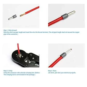Fidioto 1900pcs Wire Ferrules Terminals Kit, AWG 22-10 Terminal Connector Wire Insulated Cord Pin Ends Terminals for Electric, Industrial, Power Control System, etc.