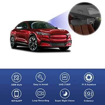 Fitcamx Dash Cam for Ford Mustang MACH-E 2021-2025