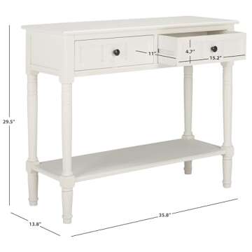 Safavieh Samantha Distressed Cream Console Table with Storage