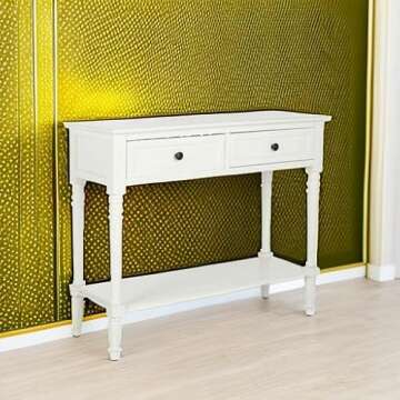 Safavieh Samantha Distressed Cream Console Table with Storage