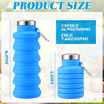 Lallisa 4 Pcs Collapsible Water Bottles - Reusable and Leakproof for Travel and Sports