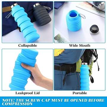Lallisa Collapsible Water Bottles - 17 oz Portable Solution