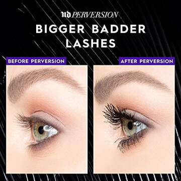 Urban Decay Perversion Volumizing Mascara (Travel Size Mini), Black Lengthening Mascara, Buildable Lash Volume & Length, Longwear, Non-waterproof, Clump-free Lash Lift, Cruelty-free - 0.13 fl oz