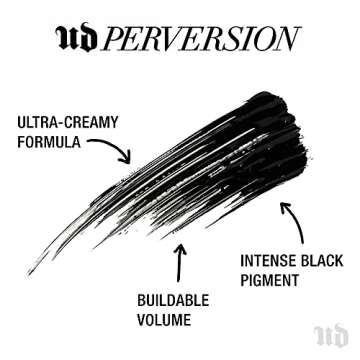 Urban Decay Perversion Volumizing Mascara (Travel Size Mini), Black Lengthening Mascara, Buildable Lash Volume & Length, Longwear, Non-waterproof, Clump-free Lash Lift, Cruelty-free - 0.13 fl oz