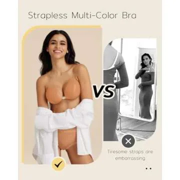 Niidor Adhesive Push Up Strapless Backless Bra