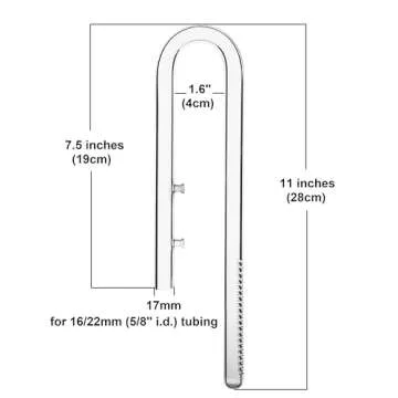JARDLI Glass Lily Pipe for Aquariums - 17mm Design