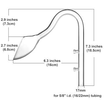 JARDLI Glass Lily Pipe for Aquariums - 17mm Design