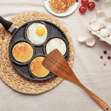 Jilla-hla Wooden Spatula Long Handle Acacia Wood, Flat Wok Spatula for Nonstick Cookware and Kitchen Cooking