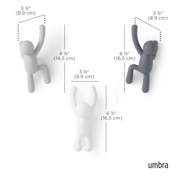 Umbra Buddy Wall Hooks Set of 3 Fun Functional Coat Hooks