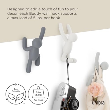 Umbra Buddy Wall Hooks Set of 3 Fun Functional Coat Hooks