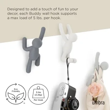 Umbra Buddy Wall Hooks Set of 3 Fun Functional Coat Hooks