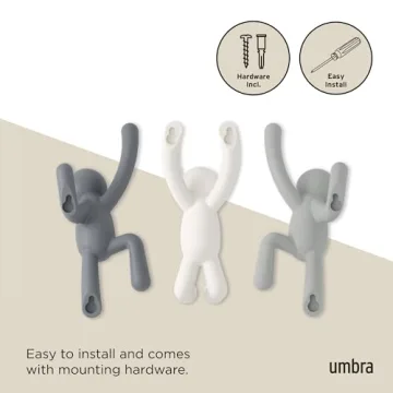 Umbra Buddy Wall Hooks Set of 3 Fun Functional Coat Hooks