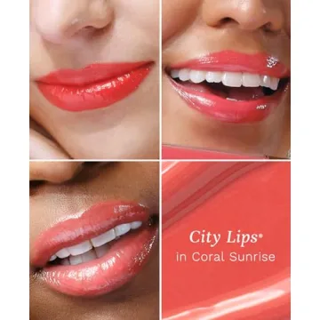 City Beauty City Lips Plumping Lip Gloss in Coral Sunrise - High-Shine Gloss for Fuller, Younger-Looking Lips | Hydrating & Smoothing Lip Treatment Hyaluronic Acid