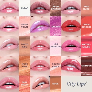 City Beauty City Lips Plumping Lip Gloss in Coral Sunrise - High-Shine Gloss for Fuller, Younger-Looking Lips | Hydrating & Smoothing Lip Treatment Hyaluronic Acid