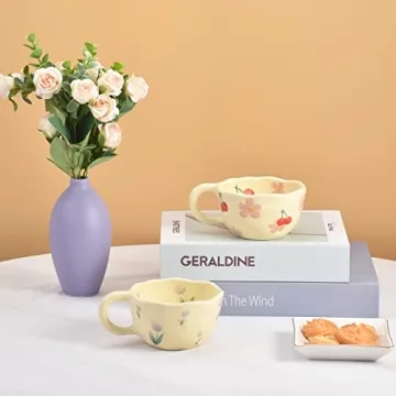 Koythin Ceramic Coffee Mug with Charming Flower Design