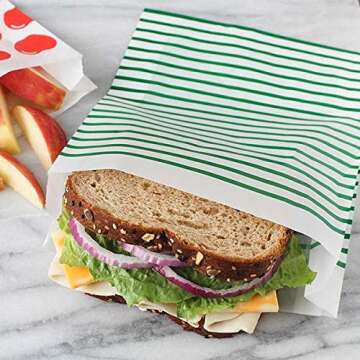 Lunchskins Eco-Friendly Sealable Sandwich Bags - 50 Pack