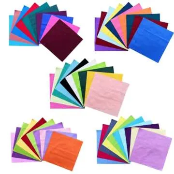 HANPATQUI 50PCS 10 x 10 inch Solid 100% Cotton Fat Quarters Fabric for Sewing and Quilting Bundles Precut Fabric Square for DIY Craft Patchwork