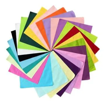 HANPATQUI 50PCS 10 x 10 inch Solid 100% Cotton Fat Quarters Fabric for Sewing and Quilting Bundles Precut Fabric Square for DIY Craft Patchwork