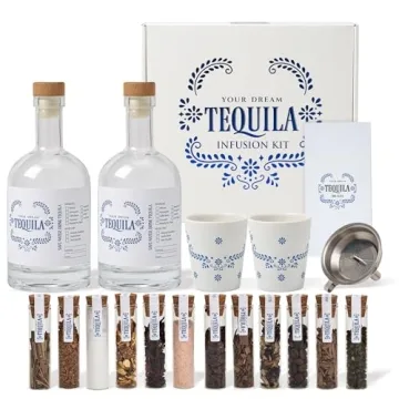Tequila Gifts for Men – Personalized Tequila Craft Kit with Bottles, Wood Chips, Botanicals