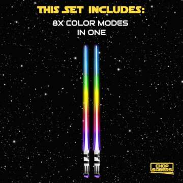 LIGHTSABER CHOPSTICKS LIGHT UP STAR WARS LED Glowing Light Saber Chop Sticks REUSABLE Sushi Lightup Sabers - 8 COLOR MODES 1 Pair