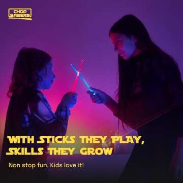 LIGHTSABER CHOPSTICKS LIGHT UP STAR WARS LED Glowing Light Saber Chop Sticks REUSABLE Sushi Lightup Sabers - 8 COLOR MODES 1 Pair
