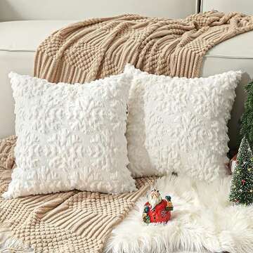 Lewondr Christmas Throw Pillow Covers Set of 2
