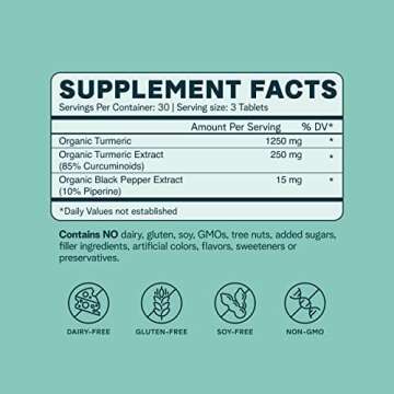 Ora Organic Turmeric Curcumin with Piperine - Pure Extracts for Joint Stress and Cardiovascular Heal...