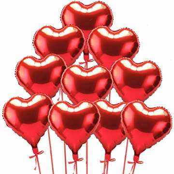 BinaryABC Foil Balloons,LOVE Heart Shape Helium Valentines Wedding Birthday Party Decorations,Approx...