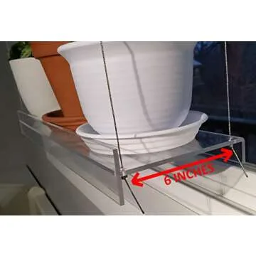 SupremeTech Hanging Acrylic Window Shelves - 55" Tall