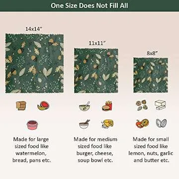 Reusable Beeswax Food Wrap- Silicone Stretch Lids - Reusable Produce Bags, Eco Friendly Food Storage, Dishwasher & Freezer Safe, Reusable Grocery Bag for Storage, 15 Pack (6 Wrap 3 Bags 6 Lids)