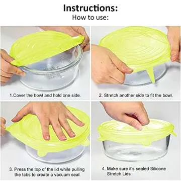 Reusable Beeswax Food Wrap- Silicone Stretch Lids - Reusable Produce Bags, Eco Friendly Food Storage, Dishwasher & Freezer Safe, Reusable Grocery Bag for Storage, 15 Pack (6 Wrap 3 Bags 6 Lids)