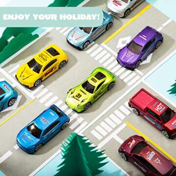 JOYIN 12 Die-Cast Car Filled Easter Eggs for Kids Fun