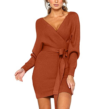 CHERFLY Women's V Neck Sweater Dress for All Occasions