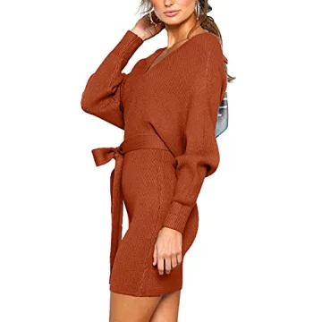 CHERFLY Women's V Neck Sweater Dress for All Occasions