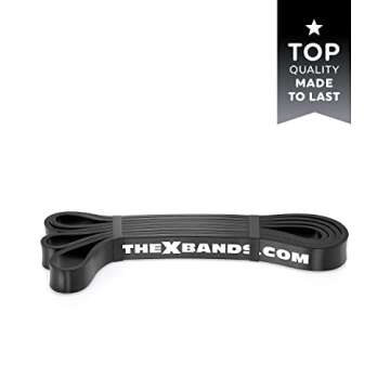 THE X BANDS Long Resistance Bands - Squat Bands - Booty Band - Pull Up Bands - Loop Bands - Fitness Bands Resistance Long - Rubber Resistance Bands - Extra Strong Resistance Bands - 50 Lb Black…