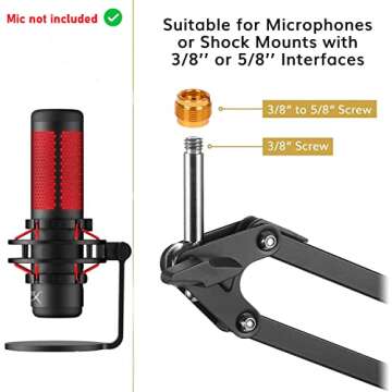 HyperX Quadcast White Boom Arm for Mic Stand Setup