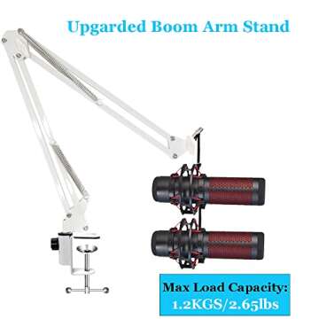 HyperX Quadcast White Boom Arm for Mic Stand Setup