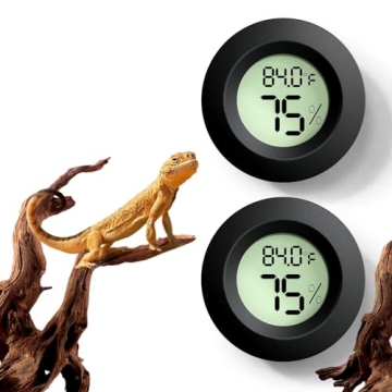 Essential 2 PCS Reptile Thermometer and Humidity Gauge for Pet Health Monitoring