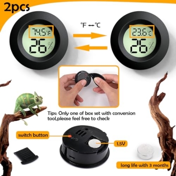 Top Reptile Thermometer and Humidity Gauge for Care