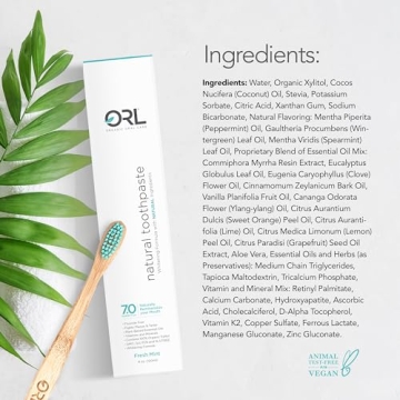ORL Natural & Organic Toothpaste – Uniquely Formulated to Clean Your Mouth, Helps to Restore Your Mouth’s Natural Perfect pH - Fresh Mint