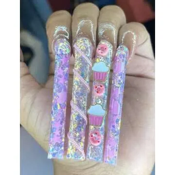 NO C Curve Square Nail Tips - NO C Curve Long Nail Tips - Yimart 500pcs No C Curve XXXL Square Straight False Nail Tips Half Cover Clear Natural Extra Long Fake Nails (Clear)